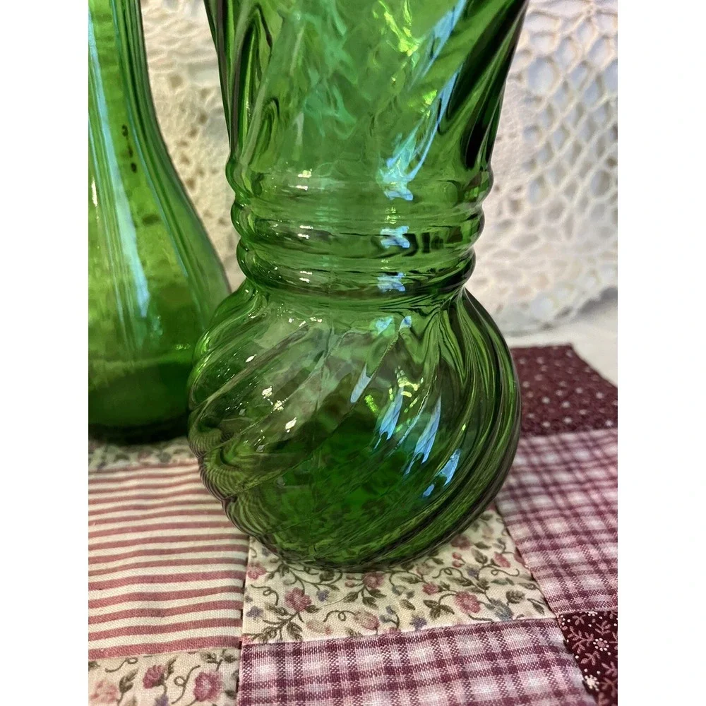 Emerald Green Glass Vase Set 3 Pieces Wedding Vases